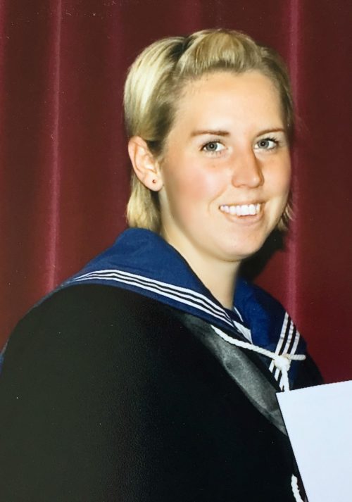 Woof Woof Network founder Katie Tovey-Grindlay during her time in the Royal Navy.