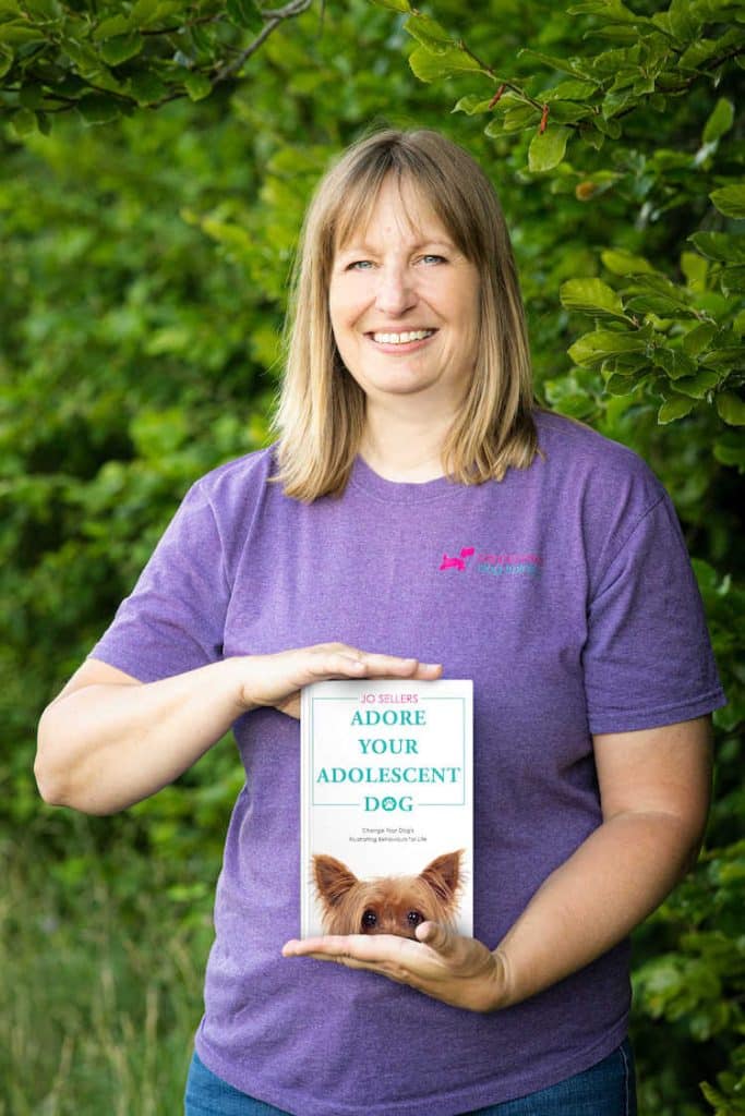 Jo Sellers and her book, Adore Your Adolescent Dog